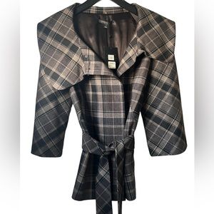 NWT 🖤🤎 DEADSTOCK Vintage Classiques Entier Atelier Plaid lined belted jacket XL